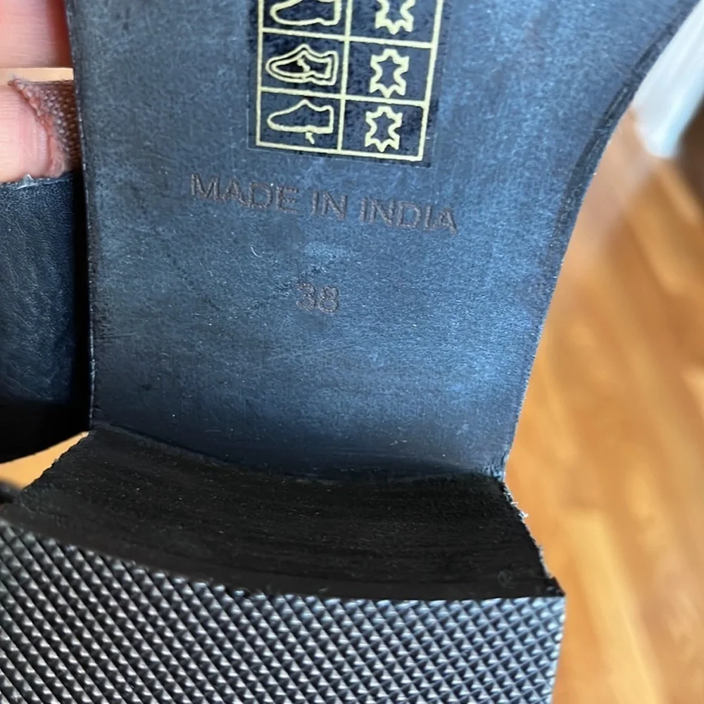New Free People Happiness Block Heel Sandal Black Size 38 or 8